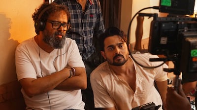 Nikkhil Advani and Bhuvan Bam on the set of The Revolutionaries. Photo: Prime Video