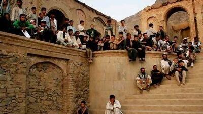 Afghans watch a performance of William Shakespeare's play Love's Labour's Lost in Kabul's Babur Garden in September 2005. AP Photo / Tomas Munita