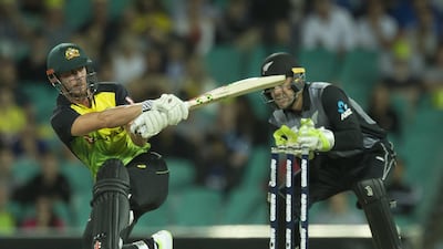 Chris Lynn hit 44 runs from 30 balls to steer Australia's response against New Zealand on Saturday. Craig Golding / EPA