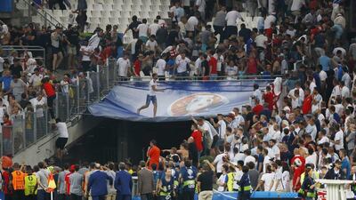 England fans shown at full time after the match against Russia at Euro 2016 at the Stade Velodrome in Marseille. Jason Cairnduff / Reuters