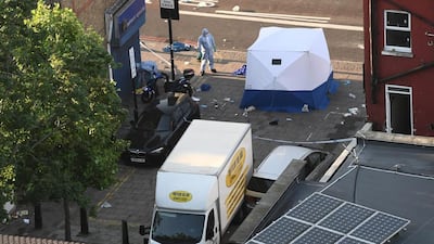 A forensics officer near Finsbury Park Mosque in London after a van ploughed into pedestrians, injuring 10. Carl Court / Getty Images