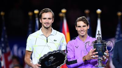 Rafael Nadal, right, and Daniil Medvedev most recently met in the US Open final where Nadal won a five-set classic. AFP