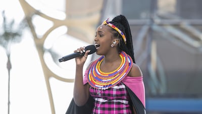 Tanzanian singer Abby Chams was among the artists to perform at the Expo