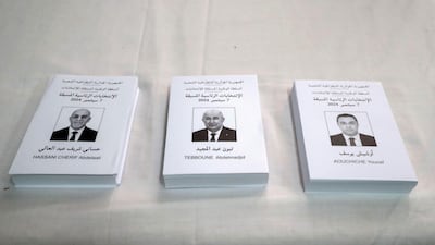 Ballots on a desk at a polling station in Algiers. The winner of Saturday's election will serve a five-year term. AFP