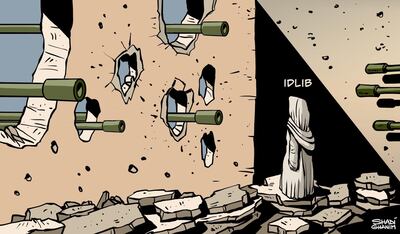 Our cartoonist Shadi Ghanim's take on the offensive on Idlib.