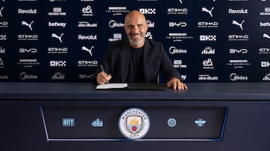 Enzo Maresca after being unveiled as the new manager of Manchester City. Photo: Manchester City