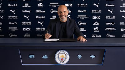 Enzo Maresca after being unveiled as the new manager of Manchester City. Photo: Manchester City