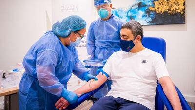 Sheikh Abdullah bin Zayed, Minister of Foreign Affairs and International Co-operation, took part in the Emirati Genome Programme when he visited Omics Centre of Excellence in Masdar City, Abu Dhabi. Wam