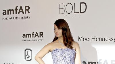 2015: Aishwarya Rai wears Elie Saab to the amfAR Gala during the 68th Cannes Film Festival on May 21, 2015. AFP