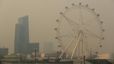 Smoke from bushfires covers the Melbourne CBD in Melbourne, Australia. Getty Images