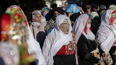 Berber women and girls wearing traditional clothes celebrate Amazigh New Year 2975 in Rabat, Morocco. EPA