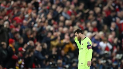 Lionel Messi mourns Barcelona's loss to Liverpool. Reuters
