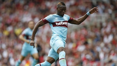 West Ham striker Diafra Sakho shown earlier this month in a Premier League match against Arsenal. Adrian Dennis / AFP / August 9, 2015