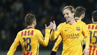 Ivan Rakitic scored twice for Barcelona on Tuesday night. Vasily Fedosenko / Reuters