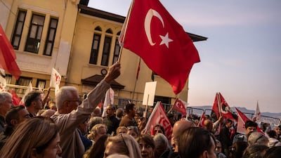 Protests took place in Izmir after the city's mayor, Cemil Tugay, switched parties. AFP