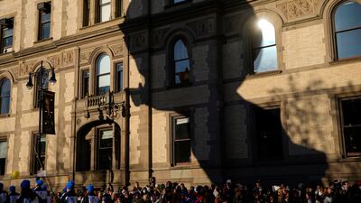 The Boss Baby balloon passes along Central Park West. AP Photo