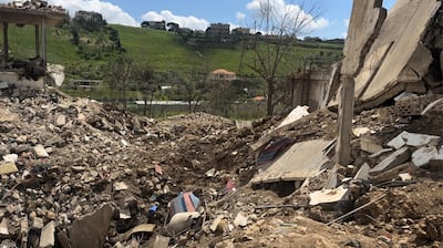 A destroyed school in Dibbin, on the edge of Israel's self-proclaimed buffer zone. Nada Atallah / The National