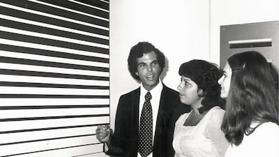 Steven Naifeh at his Abu Dhabi exhibition in 1975. Courtesy Steve Naifeh