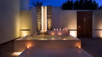 Villas come with outdoor bathtub and rainshower facilities