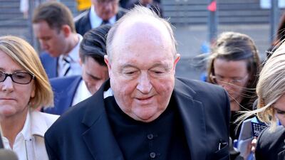 Archbishop Philip Wilson leaves court in Newcastle, New South Wales, Australia, on May 22, 2018, after being found guilty on four charges of concealing child sexual abuse during the 1970's. Peter Lorimer / EPA Photo