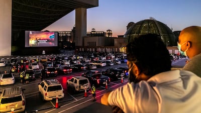 The opening night of Vox Cinemas Drive-in at Mall of the Emirates on May 13. Reem Mohammed / The National