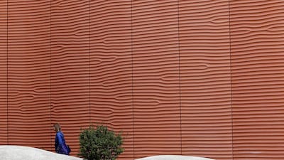 The sand-ripple effect at the UAE pavilion impressed many visitors in Milan. AP