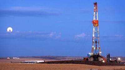 An oil drilling rig stands in Watford City, North Dakota, on the Bakken formation, which is estimated to contain 4.3 billion barrels of oil. Bloomberg News