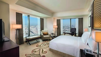 A Conrad Dubai King Executive Room with sea view. Courtesy Conrad Dubai