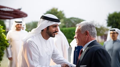 Sheikh Hamdan receives King Abdullah