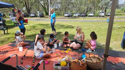 A workshop at the opening of the Ngarigo Cultural Reserve at Tumbarumba in Australia. Photo: Gail Neuss