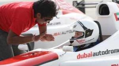 Anna Seaman gets some tips about braking.