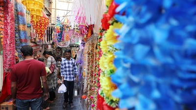 People shop for Diwali in Bur Dubai on Saturday, October 26, 2019. Chris Whiteoak / The National