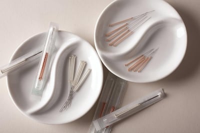 The acupuncture needles used in dry needling. Getty Images