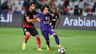 Omar Abdulrahman, right, is in line to appear for Al Ain in their Asian Champions League quarter-final first leg against Saudi Arabia's Al Hilal. Courtesy AGL