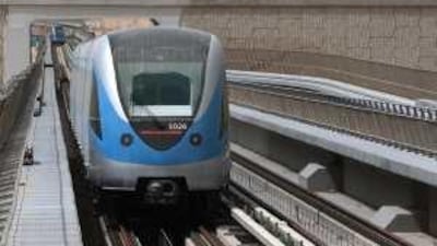 A Metro train parked at the Jebel Ali station in Dubai. The Red Line will be open for business on September 9.