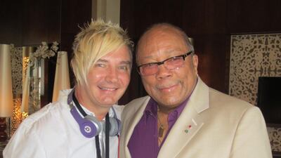 Mark with the late music producer Quincy Jones. Photo: Mark Lloyd