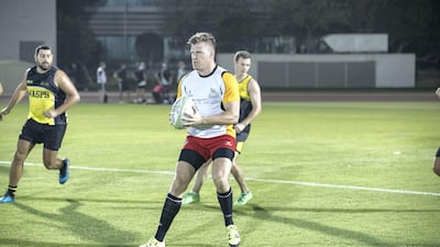 Conor Coakley, club captain of the Dubai Sports City Eagles, during a training session at Dubai Sports City. Antonie Robertson / The National