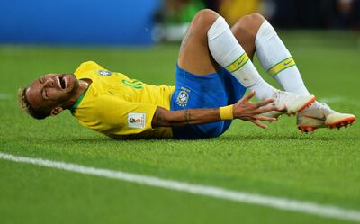 Brazil's Neymar reacts during the Group E match against Serbia in Moscow. EPA