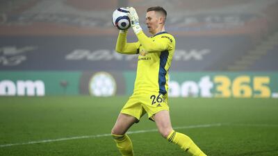 MANCHESTER UNITED RATINGS: Dean Henderson 7. Started ahead of De Gea with the Spaniard missing out for personal reasons. Had little to do until key 89th minute stop from Van Aanholt. Another clean sheet. AFP