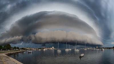 Maja Kraljik took this image of a shelf cloud as it approached Umag, Croatia.