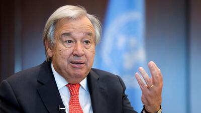 UN Secretary General Antonio Guterres at the UN headquarters on Wednesday. Reuters