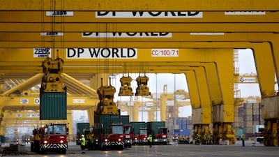 DP World recorded a 10.2 per cent increase in first-quarter container shipping volumes. AP Photo / Kamran Jebreili
