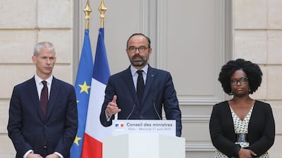 French Prime Minister Edouard Philippe gave a press conference after the weekly cabinet meeting, dominated by the aftermath of the Notre-Dame cathedral fire. AFP