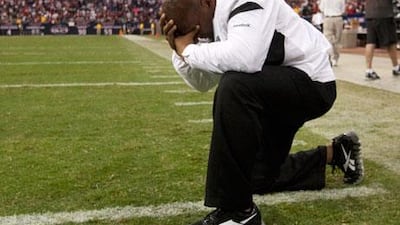 Hue Jackson was overcome with emotion when his Oakland Raiders managed to hold off the Houston Texans' finally drive.