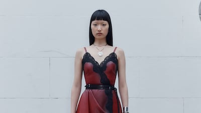 Alexander McQueen autumn/winter 2022 pre-collection, Look 10, which inspired the artist Jennie Jieun Lee. Photo: Alexander McQueen