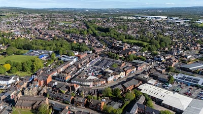 An aerial view of Ashton-in-Makerfield where Andy Burnham has confirmed he will request to stand in a by-election later this year. Getty Images