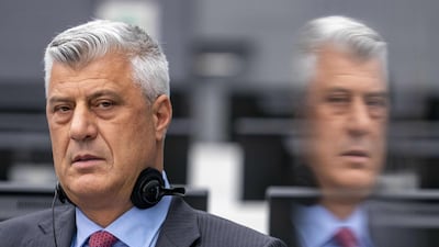 Hashim Thaci at the war crimes court in The Hague. AFP