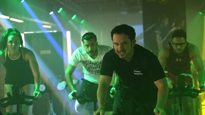 Glow in the dark spin class. Courtesy Fit Inc