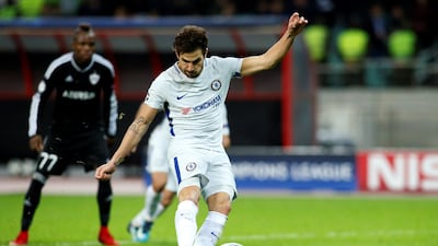 Cesc Fabregas scores Chelsea's third goal from the penalty spot. David Mdzinarishvili / Reuters