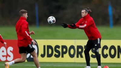 Wales forward Gareth Bale, right, during training at The Vale Resort, Hensol, Wales, ahead of the upcoming friendly against the USA. Reuters